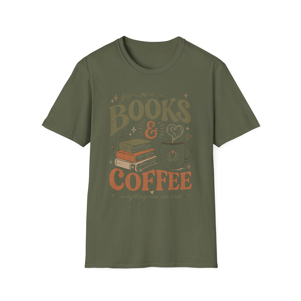 T‑Shirt — "give me Coffee & Books"