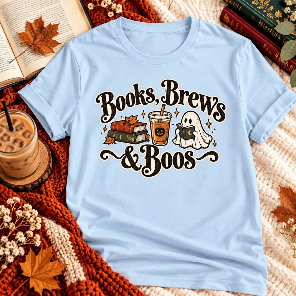 Books, Brews & Boos T-shirt