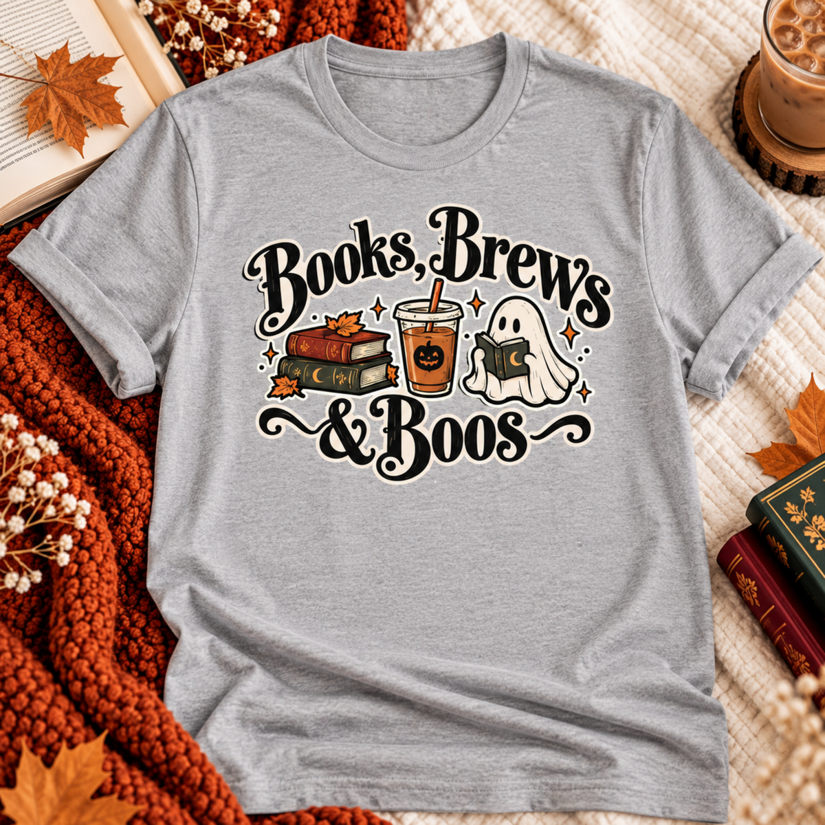 Books, Brews & Boos T-shirt