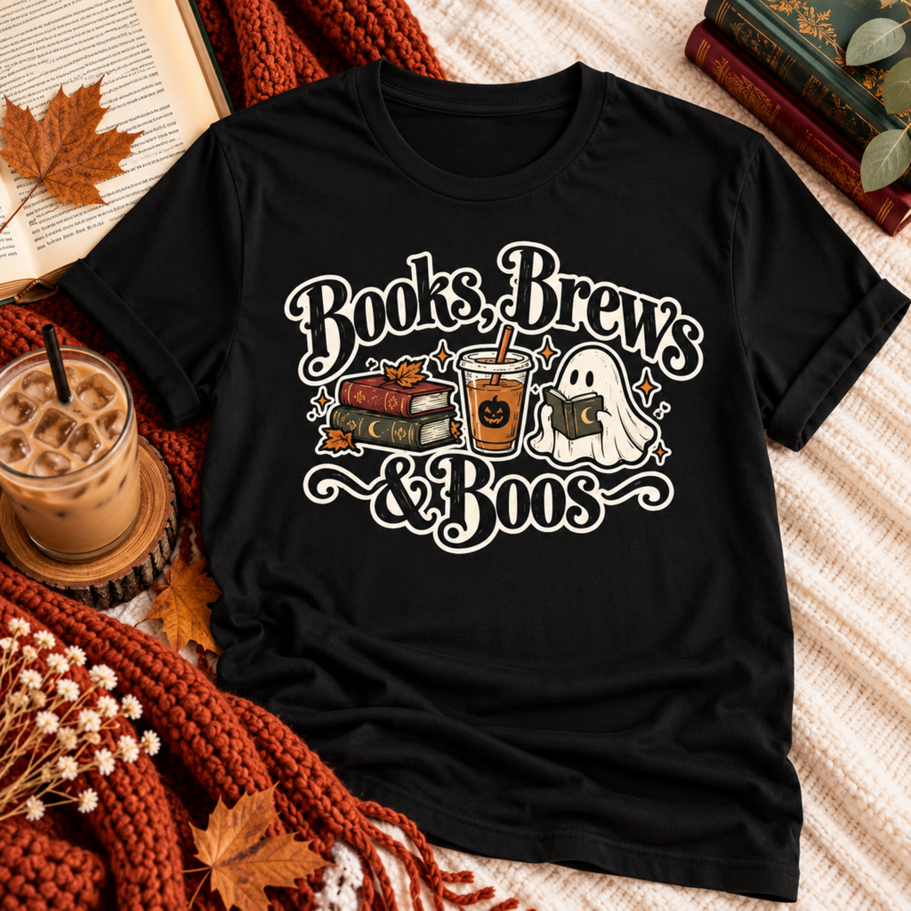 Books, Brews & Boos T-shirt